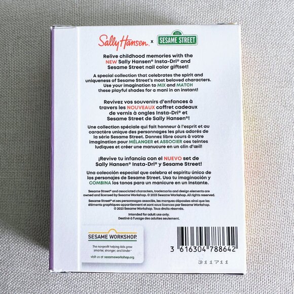 SALLY HANSEN x SESAME STREET Yellow and Purple Insta-Dri Nail Polish Set NIB NWT - Picture 2 of 4